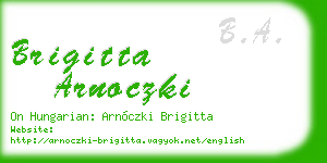 brigitta arnoczki business card